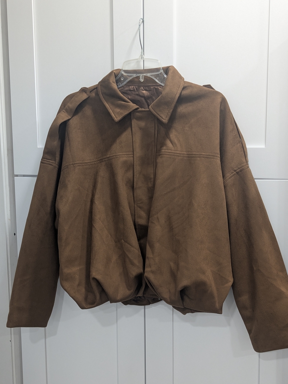 Women's Brown Cropped Bomber Jacket